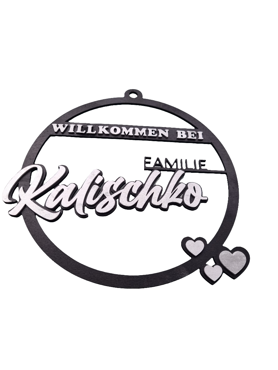Personalisiertes Willkommens- Türschild