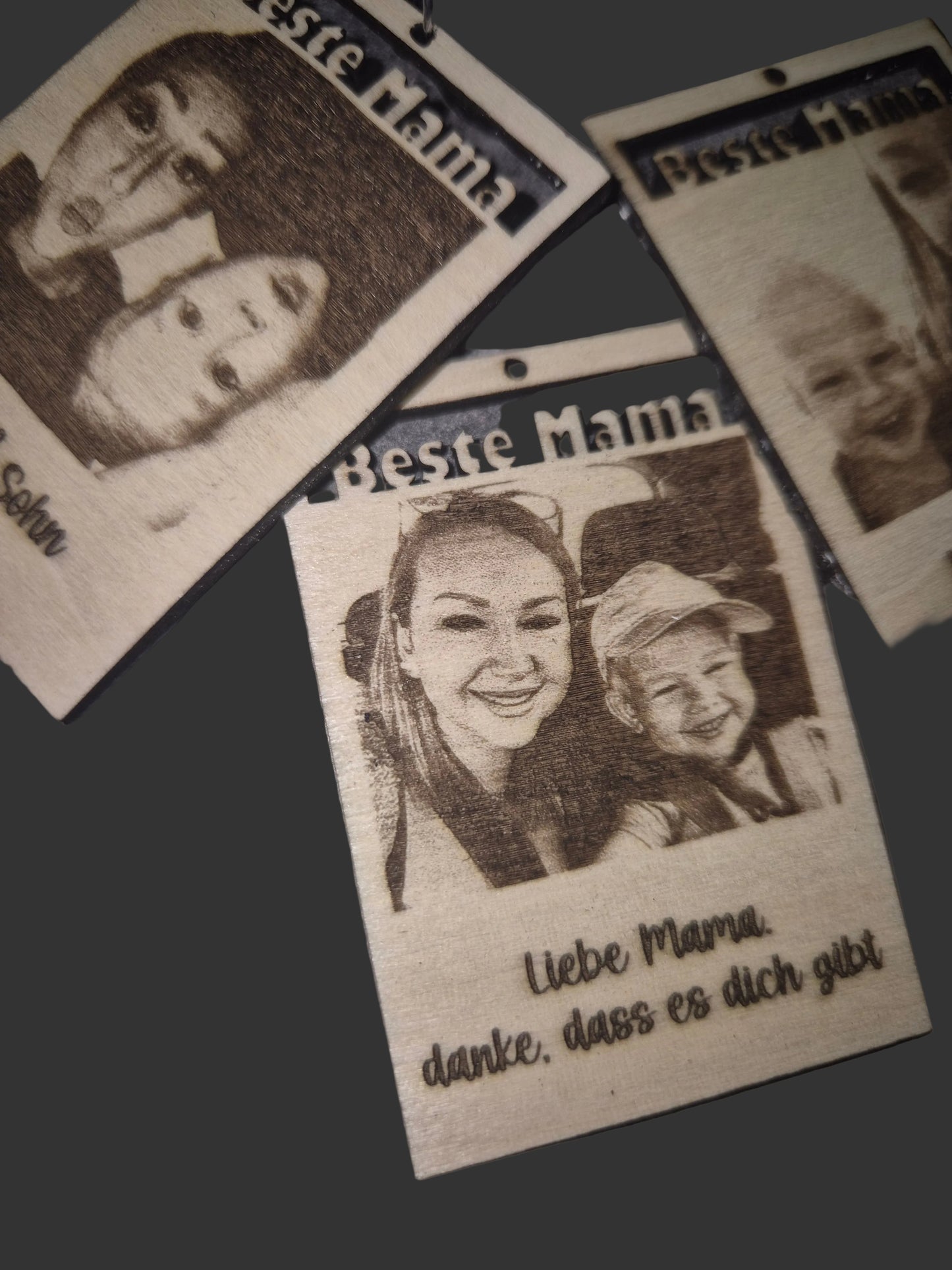 Personalisierter Foto- Schlüsselanhänger aus Holz