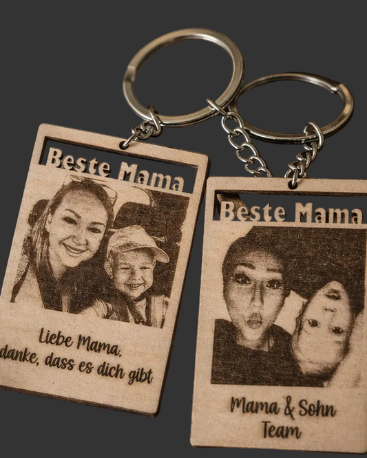 Personalisierter Foto- Schlüsselanhänger aus Holz