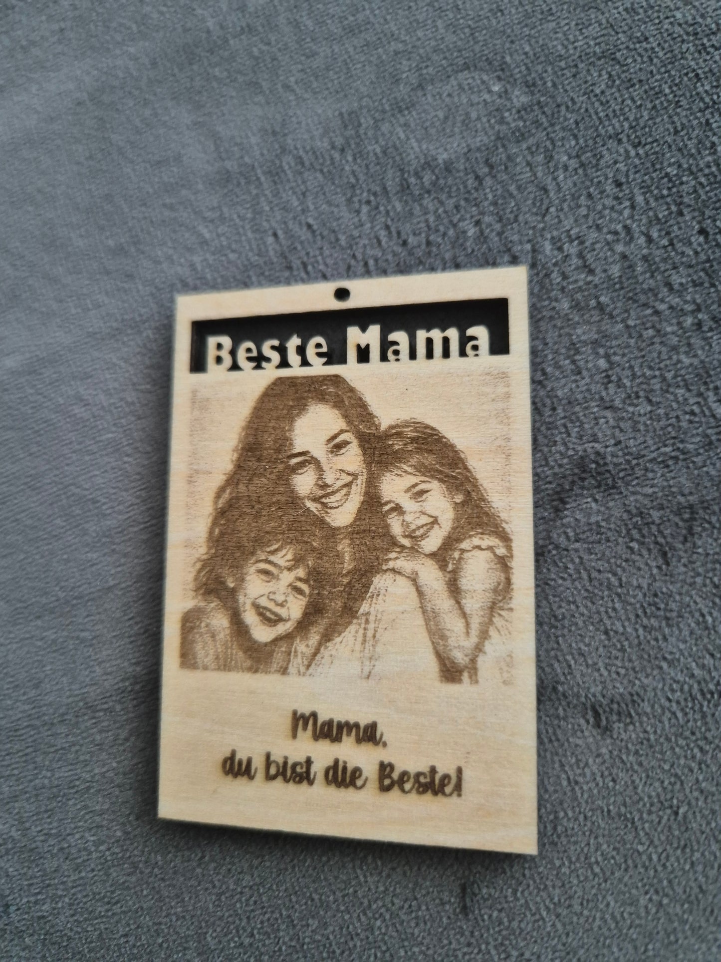 Personalisierter Foto- Schlüsselanhänger aus Holz