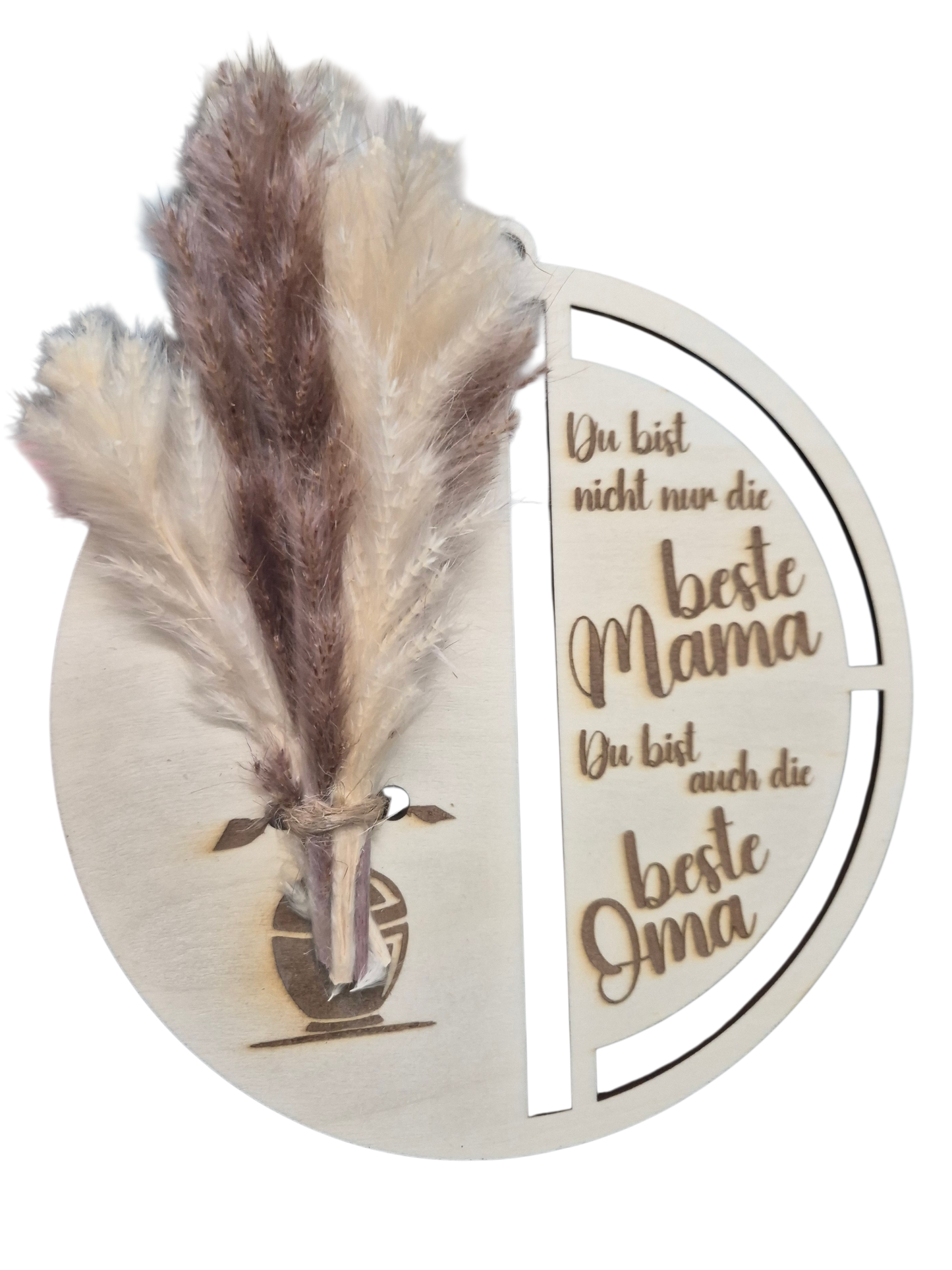 Muttertagsgeschenk aus Holz mit Trockenblumen